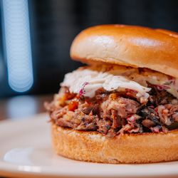 Waimea Butcher Shop - Chopped Beef Sandwich,  (house brisket, house slaw, bbq sauce, brioche bun) Lunch Menu