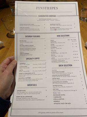 Menu photo 2 Pinstripes Northbrook, IL