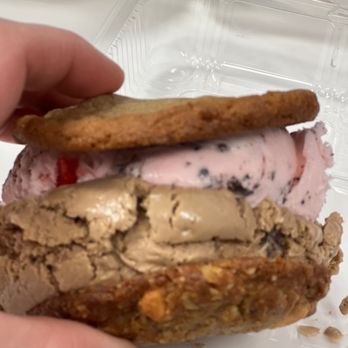 Sweet Addiction - Double Scoop Ice Cream Sandwich with Cherry Chip and Cappuccino Crunch - Ice Cream & Frozen Yogurt Near Me - Las Vegas, Nevada Sweet Addiction - Double Scoop Ice Cream Sandwich with Cherry Chip and Cappuccino Crunch - Ice Cream & Frozen Yogurt Near Me - Las Vegas, Nevada