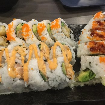 Sushi Aji - Sushi Combo (7.95). Salmon Tempura Roll, Dynamite Roll, Spicy Shrimp Roll - Sushi Bars Near Me - Vancouver, British Columbia Sushi Aji - Sushi Combo (7.95). Salmon Tempura Roll, Dynamite Roll, Spicy Shrimp Roll - Sushi Bars Near Me - Vancouver, British Columbia