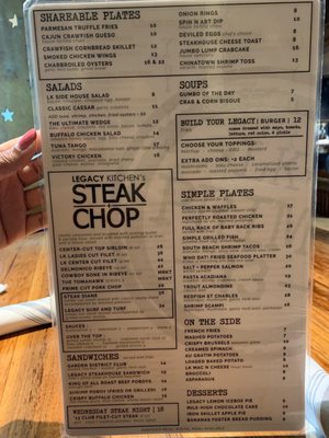 Menu photo 7 Legacy Kitchen's Steak + Chop Gretna, LA Menu photo 7 Legacy Kitchen's Steak + Chop Gretna, LA