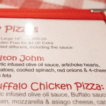 Bill's Pizza - Menu listing of the Elton John - Pizza Near Me - Palm Desert, California Bill's Pizza - Menu listing of the Elton John - Pizza Near Me - Palm Desert, California