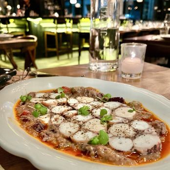 Jellyfish Crudo + Charbon - Octopus - Modern European Near Me - Montreal, Quebec Jellyfish Crudo + Charbon - Octopus - Modern European Near Me - Montreal, Quebec