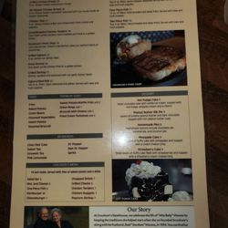 Snookum's Steakhouse - Menu Back
