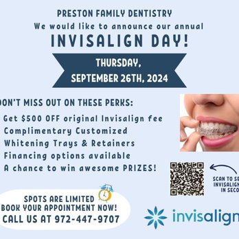 Preston Family Dentistry - Call us today at 972-447-9707 to schedule your FREE Invisalign consultation! - General Dentistry Near Me - Dallas, Texas Preston Family Dentistry - Call us today at 972-447-9707 to schedule your FREE Invisalign consultation! - General Dentistry Near Me - Dallas, Texas