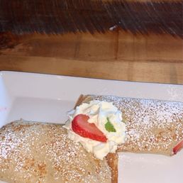 Strawberries and cream crepe, strawberry and nutella crepe Strawberries and cream crepe, strawberry and nutella crepe