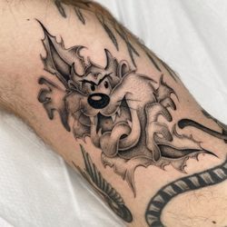 Flying Panther Tattoo - Taz by @sweetheart.tattoo