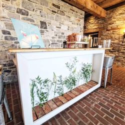 River Rock Bean Brew Mobile Bar - Portable Shadow-Box Bar