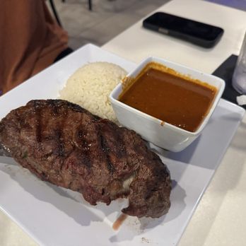 Cayo Caribe - New York Strip + rice & beans - Caribbean Near Me - Dorado, Puerto Rico