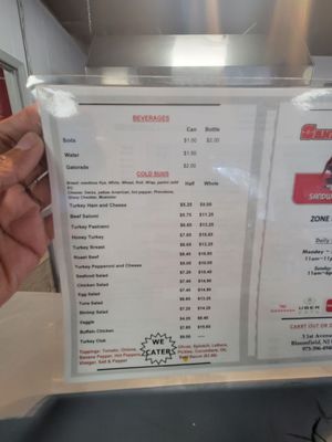 Menu photo 5 The Sandwich Zone Bloomfield, NJ
