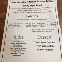 Sunday menu feb 2019