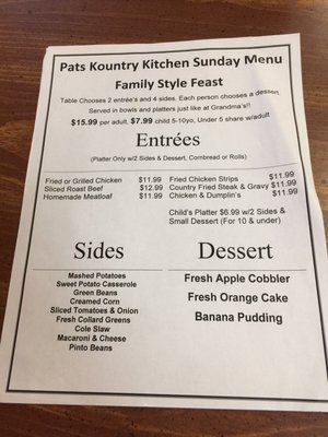 Menu photo 2 Pat's Kountry Kitchen Mc Caysville, GA