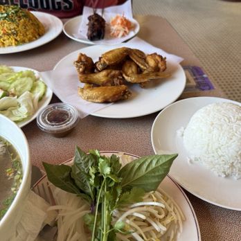 Khmer Bowl - Cambodian chicken wings with crack sauce ( this sauce is has garlic, lime juice, fish sauce, sugar, and Thai chilis - Cambodian Near Me - Forest Park, Georgia