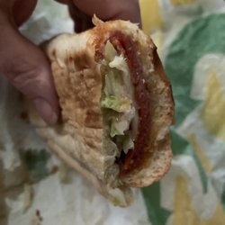 Side view of the spicy Italian sandwich