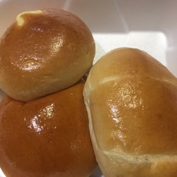 BBQ pork bun, egg custard bun and coconut bun. BBQ pork bun, egg custard bun and coconut bun.