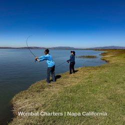 Wombat Charters - Showing my wife how to cast