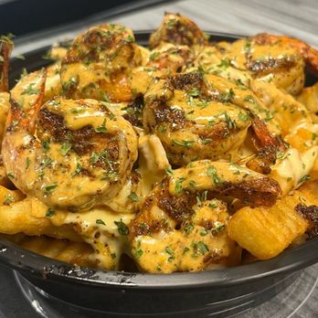 Chef2thebone Fish Fry & More - Blackened Shrimp N Cheese Fries - Southern Near Me - Corona, California Chef2thebone Fish Fry & More - Blackened Shrimp N Cheese Fries - Southern Near Me - Corona, California