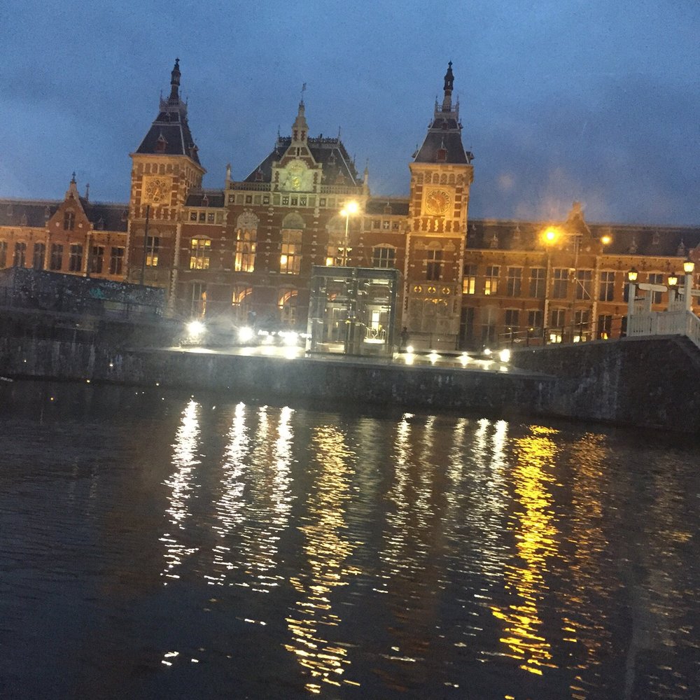 Romantic Tour Amsterdam - Central station at sunset from canal - Boat Tours Near Me - Amsterdam, New Hampshire