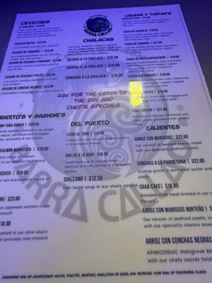 Menu photo 6 Barra Callao North Miami Beach, FL