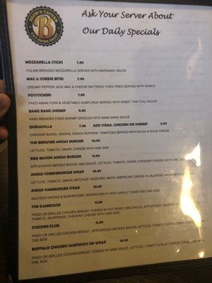 Menu photo 2 Brew's Tavern Fort Mill, SC