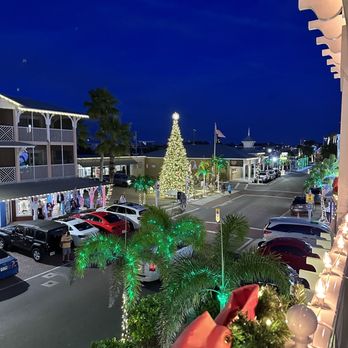 Daiquiri Deck - A view from the deck during Christmas season - Seafood Near Me - Bradenton Beach, Florida