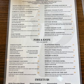 Front Porch - Menu - Bars Near Me - Hoover, Alabama Front Porch - Menu - Bars Near Me - Hoover, Alabama