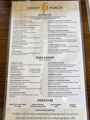 Menu photo 2 Front Porch Hoover, AL Menu photo 2 Front Porch Hoover, AL