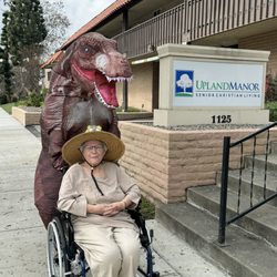 Upland Manor - Community exercise with prehistoric friends!!