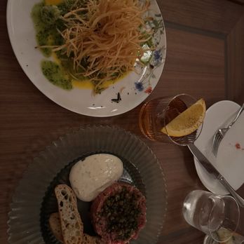 Sra Martinez - "Old Fashioned", "Beef Tartare" and forgot the one with the crispy fries on top left, but it was delicious, it was an appetizer! - Spanish Near Me - Coral Gables, Florida Sra Martinez - "Old Fashioned", "Beef Tartare" and forgot the one with the crispy fries on top left, but it was delicious, it was an appetizer! - Spanish Near Me - Coral Gables, Florida