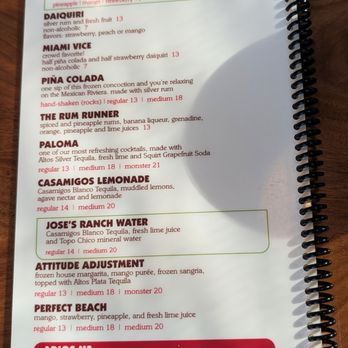 José Tequilas - This is Page 4 of their Drink Menu.  Photo taken July 3, 2026. - New American Near Me - Virginia Beach, Virginia