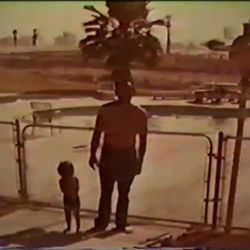 Baby Barrier Pool Fence - Me and Dad and a pool fence 44 years ago