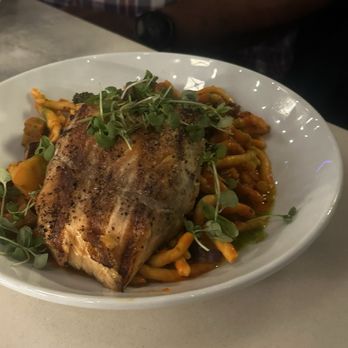 Saints + Council - Mediterranean garden pasta with added salmon filet . Very good and tasty - Breakfast & Brunch Near Me - Atlanta, Georgia Saints + Council - Mediterranean garden pasta with added salmon filet . Very good and tasty - Breakfast & Brunch Near Me - Atlanta, Georgia