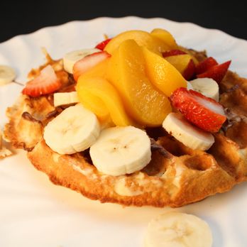 Joanna's Cafe - a waffle with fruit on top - Breakfast & Brunch Near Me - Riverside, California