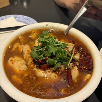 Sichuan Noodles - Boiled fish slices in spicy broth - Szechuan Near Me - Houston, Texas Sichuan Noodles - Boiled fish slices in spicy broth - Szechuan Near Me - Houston, Texas