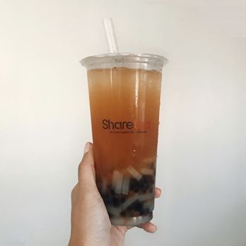 Sharetea - German Shepherd (Grapefruit Green Tea + Assortment of Toppings) - Bubble Tea Near Me - Menifee, California