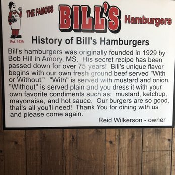Bill's Hamburgers - Burgers Near Me - Amory, Mississippi Bill's Hamburgers - Burgers Near Me - Amory, Mississippi