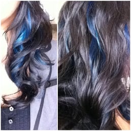 Blue peek-a-boo highlights by Sonia