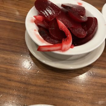 Junior's Restaurant - Complimentary beets and onions - Bakeries Near Me - Brooklyn, New York