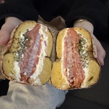 Leo's Bagels - The Traditional on an everything bagel - Coffee & Tea Near Me - New York, New York Leo's Bagels - The Traditional on an everything bagel - Coffee & Tea Near Me - New York, New York