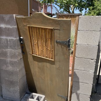 City Iron - Broken wooden gate, hinges pulled out - Metal Fabricators Near Me - Albuquerque, New Mexico