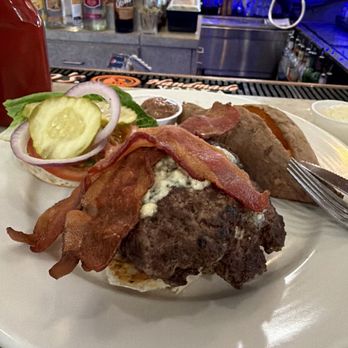 Adams Lake Pub - Blue cheese burger! - American Near Me - Wolcottville, Indiana