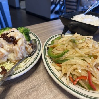 Hong Kong Station - Walnut shrimp and spicy sour potato - Chinese Near Me - Centennial, Colorado