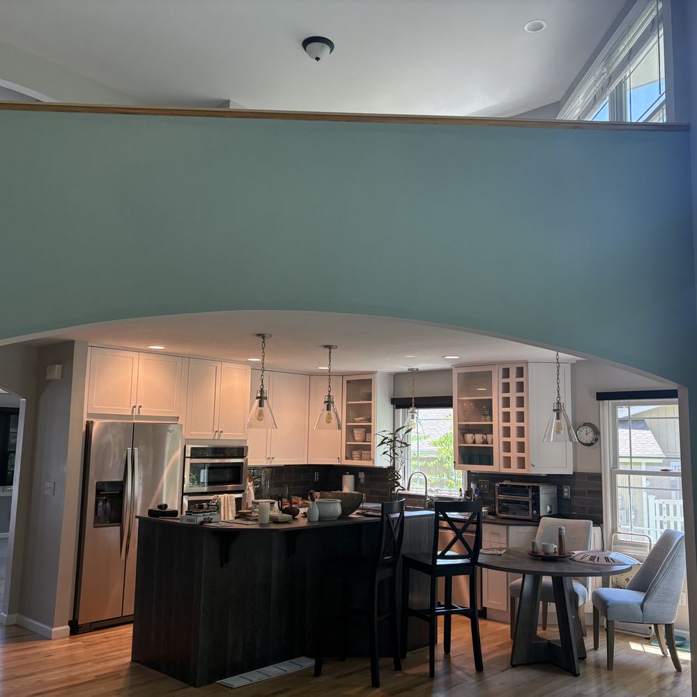 Absolute Paint & Stain - A very high loft wall. - Painters Near Me Absolute Paint & Stain - A very high loft wall. - Painters Near Me