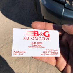 B & G Automotive - Business card