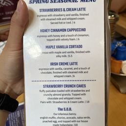 Spring seasonal menu Spring seasonal menu