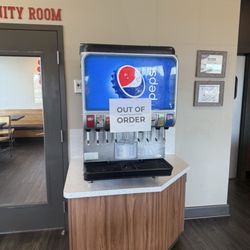 Donatos Pizza - No fountain drinks only bottle drinks. No free refills. No free ice water.  Was told they are getting rid of the pop machine.