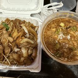 Beef CF01. Beef with Vegetable Chow Fun, SP08. Hot and Sour Soup