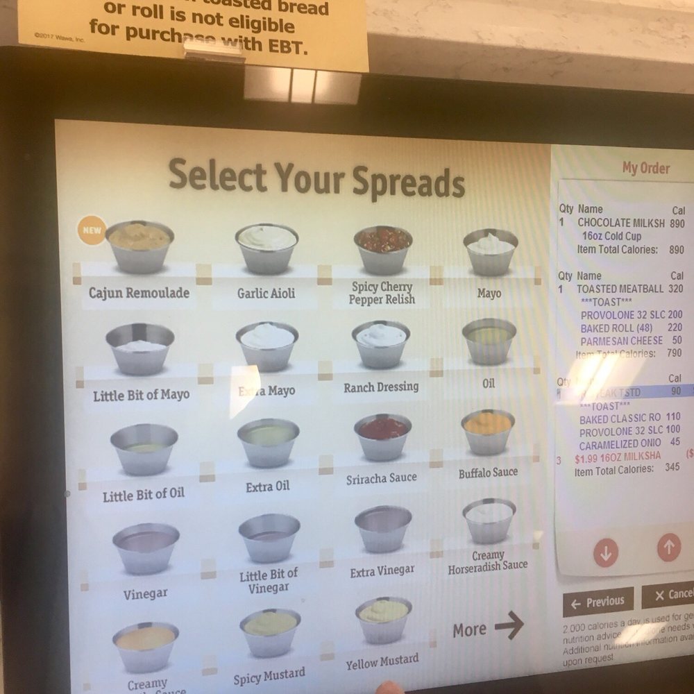 Wawa - Ordering  screen - Gas Stations Near Me - Miami, Florida