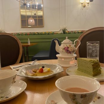 Prince Tea House - C3. Rose Milk Tea Matcha Green Tea Mille Crpes Cake Custard Pudding - Tea Rooms Near Me - Staten Island, New York Prince Tea House - C3. Rose Milk Tea Matcha Green Tea Mille Crpes Cake Custard Pudding - Tea Rooms Near Me - Staten Island, New York