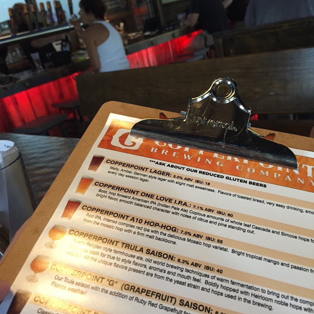 Copperpoint Brewing Co - The menu - Beer Gardens Near Me - Boynton Beach, Florida